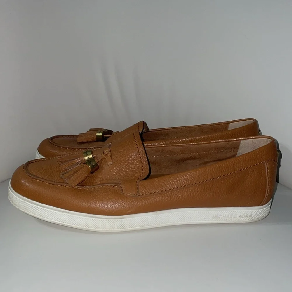 MICHAEL Michael Kors Callahan Camel Leather Tassel Moccasin Slip on Loafer‎ 8 M